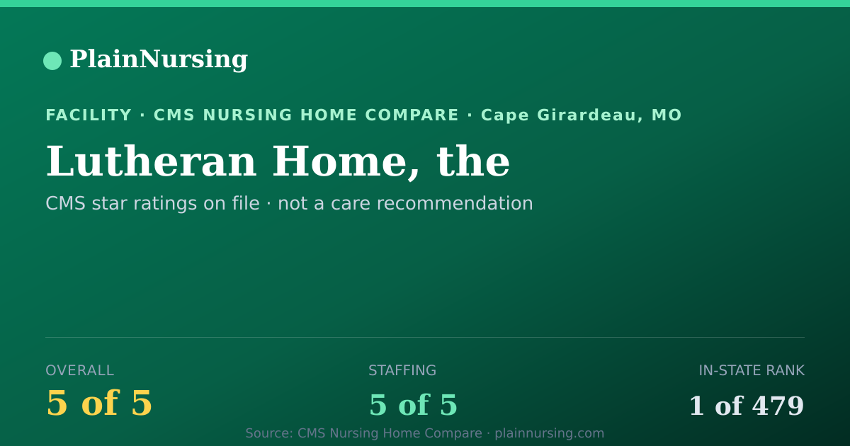 Shareable CMS card for Lutheran Home, the: 5-star CMS nursing home in Cape Girardeau, MO